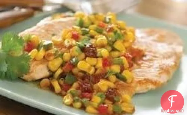 Cotolette di tacchino arrosto con peperoncino rosso e fragola