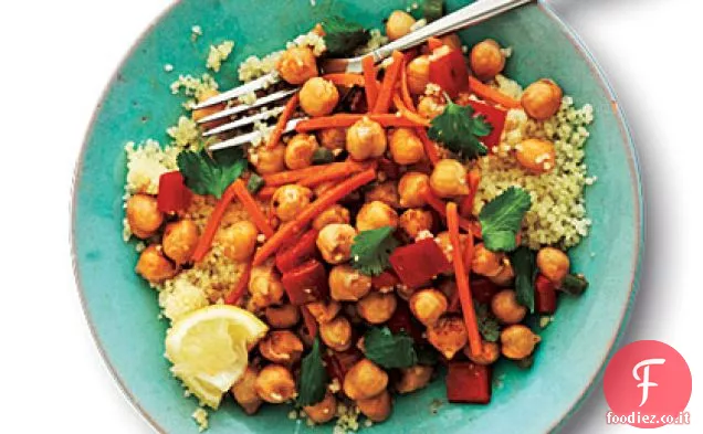 Ceci Speziati di Cumino e Carote su Couscous