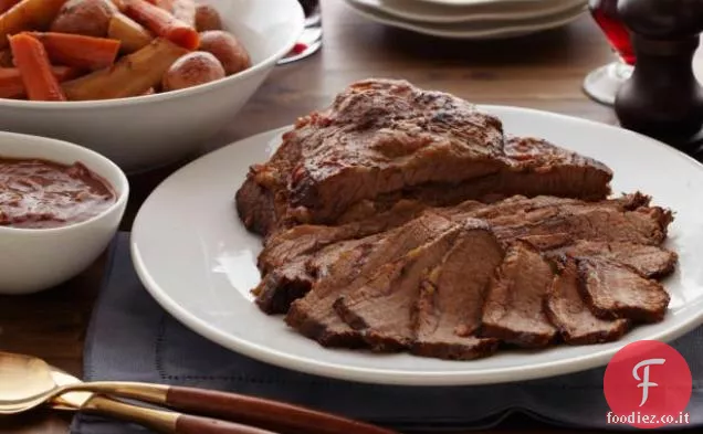 Petto brasato con ortaggi a radice