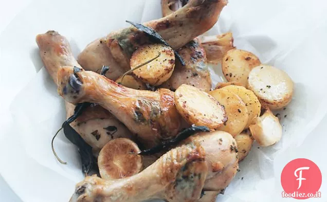 Bacchette di pollo arrosto alle erbe invernali