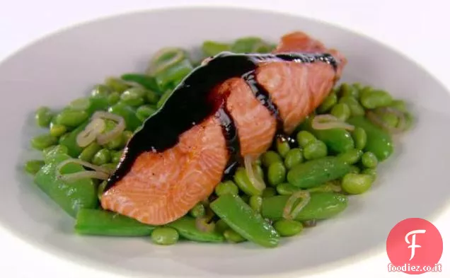 Salmone glassato al balsamico