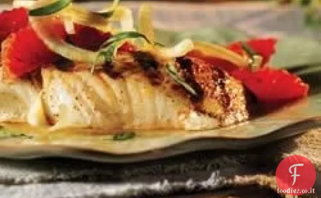Halibut alla griglia con Finocchio e Arancia