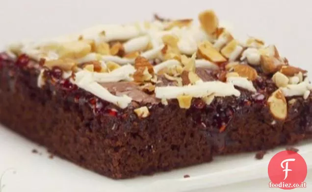 Barrette di Lamponi al Cioccolato con Cioccolato Bianco e Mandorle