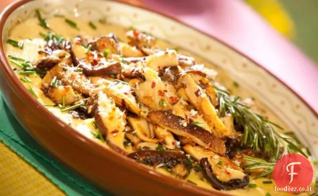 Funghi selvatici saltati su polenta cremosa