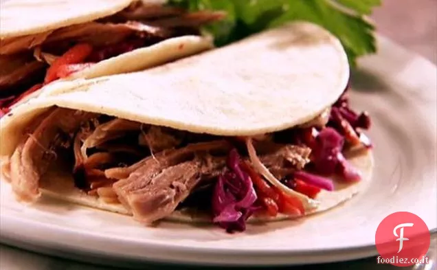 Tacos arrosto di maiale all'arancia a cottura lenta