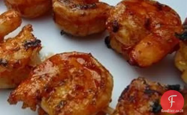 Aglio alla griglia e gamberetti alle erbe