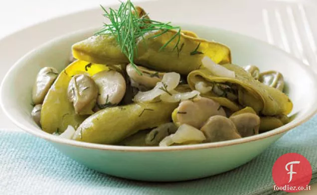 Fave brasate a baccello intero con aneto