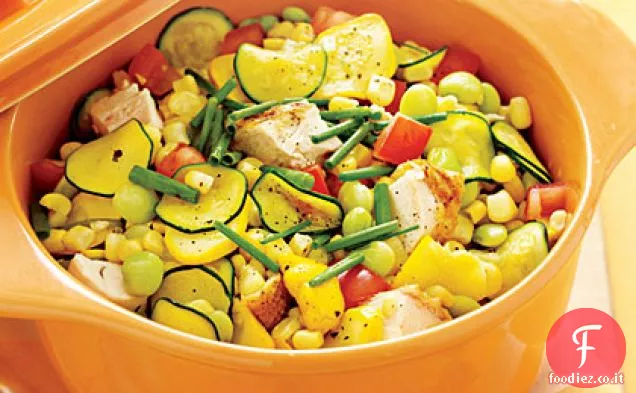 Pollo e stufato di verdure estive