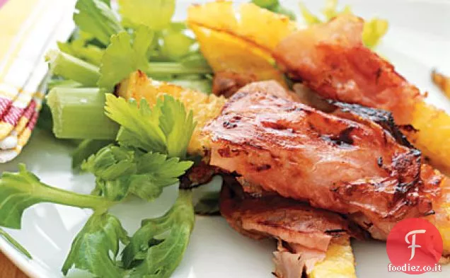 Lance di prosciutto e ananas