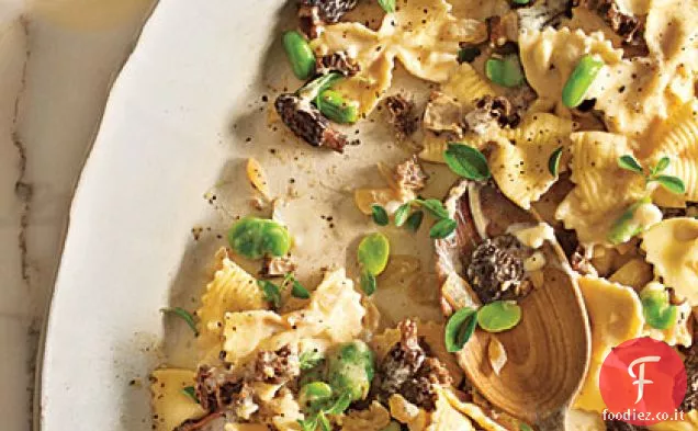 Farfalle con Fave, Spugnole e Mascarpone