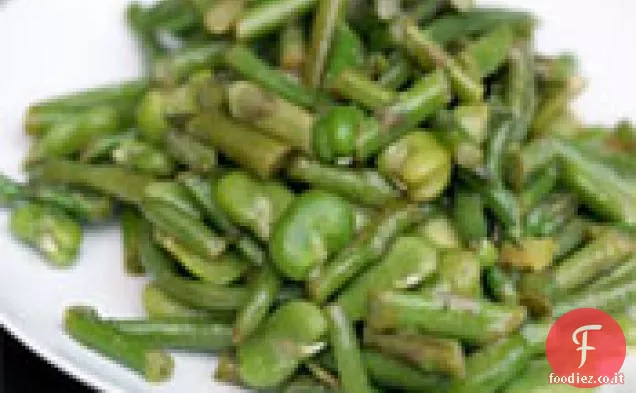 Cena di stasera: Fave, asparagi e insalata di fagiolini