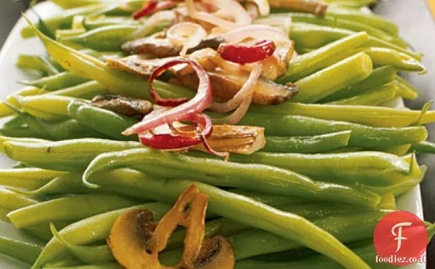 Fagiolini saltati con funghi selvatici