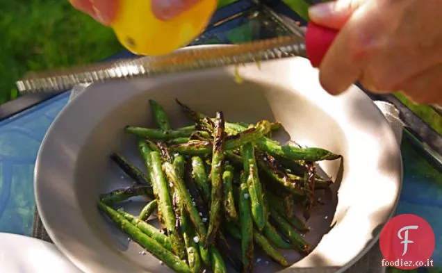 Fagiolini alla griglia con Aglio e scorza di limone