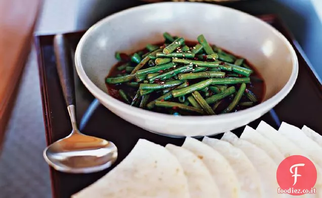 Fagiolini saltati in padella in tortilla