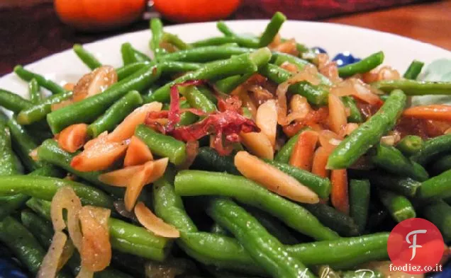 Burro marrone Fagiolini con mandorle