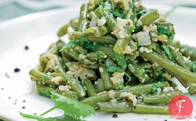 Fagiolini con Uova, peperoncini e Coriandolo