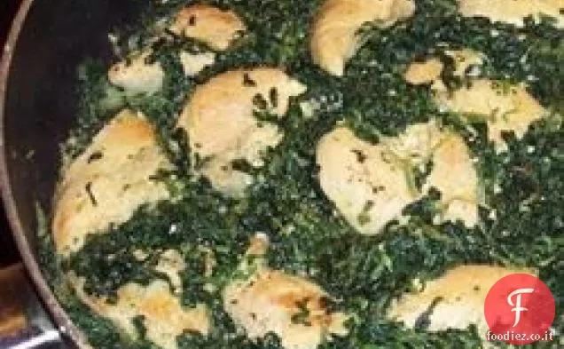 Pollo al curry e spinaci