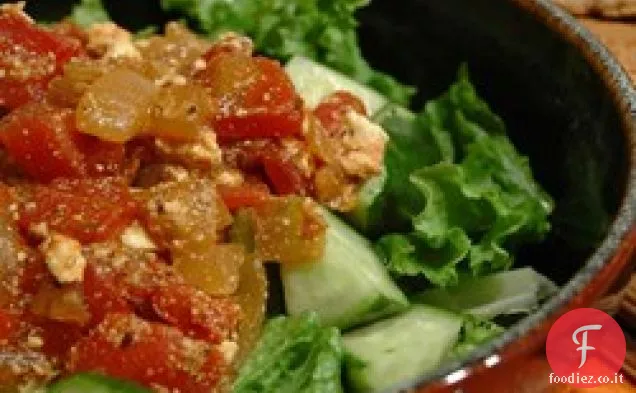 Ceci in Salsa di Pomodoro con Feta e Vino