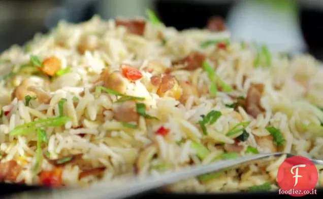 Pilaf di Riso Basmati con Prosciutto, Ceci e Orzo