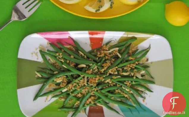 Fagiolini con pangrattato al limone e timo