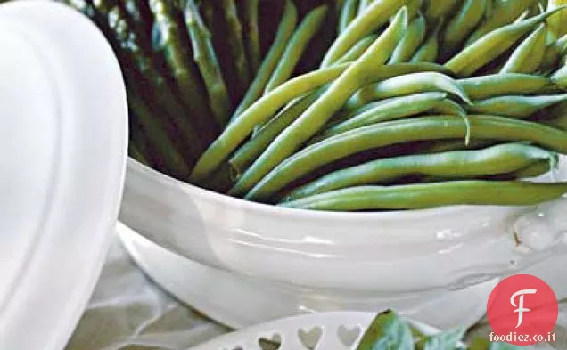 Asparagi al vapore e Fagiolini con salsa fresca al limone e basilico