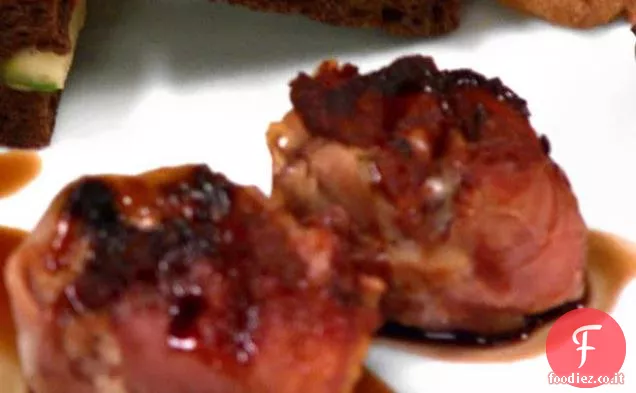 Prosciutto Cotto alla Griglia Fichi Impacchettati Ripieni di Gorgonzola Dolce