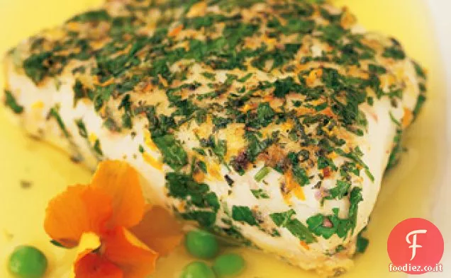 Halibut con Erbe e fiori