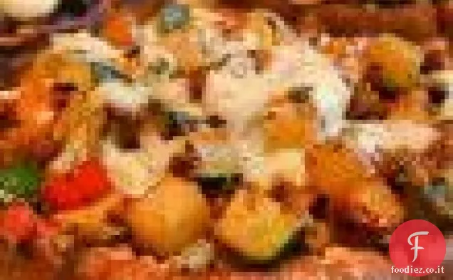 Fagiolini brasati con prosciutto e funghi