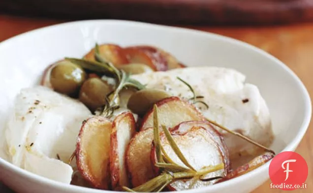 Halibut con patate padella