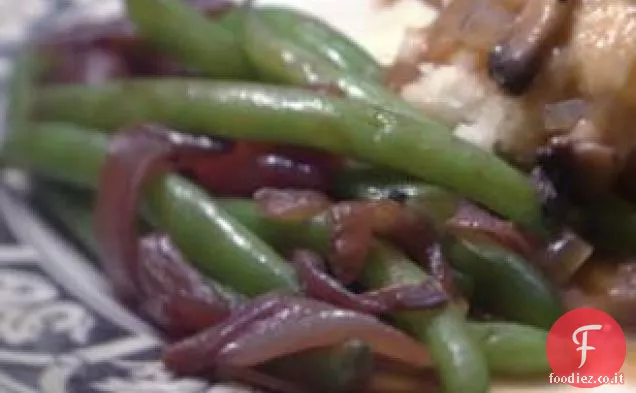 Fagiolini con Cipolle rosse caramellate