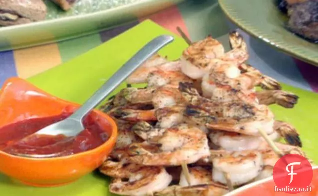 Gamberi alla griglia con stile asiatico