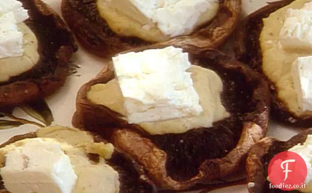 Funghi Portobello alla griglia con Hummus e Feta