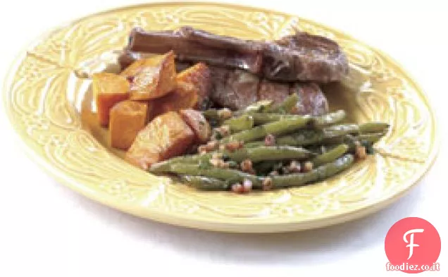 Fagiolini con Pancetta, Aglio ed Erbe aromatiche