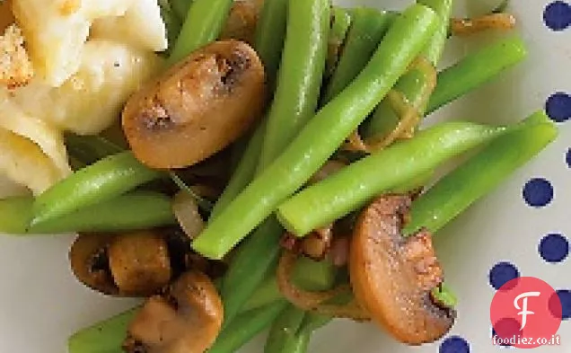 Fagiolini saltati e funghi