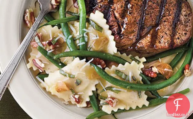 Filetti alla griglia con Noci Pecan e Ravioli di Fagiolini