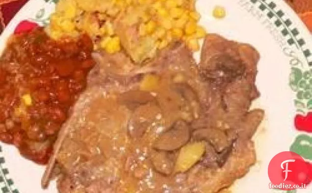 Braciole di maiale di pollo cremoso di Sunny