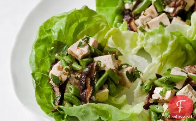 Insalata di tofu, fagiolini e Shiitake