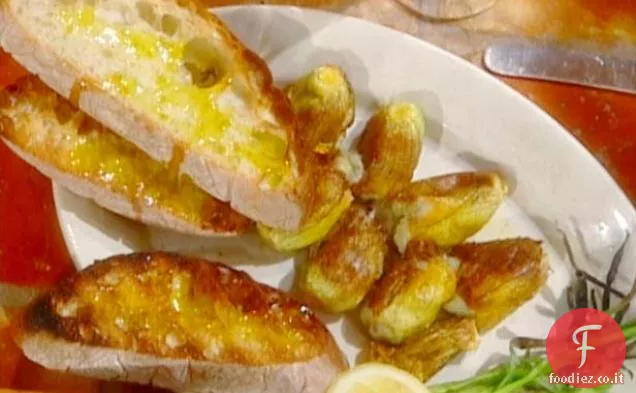 Fiori di Zucca Fritti con Alici e Limone