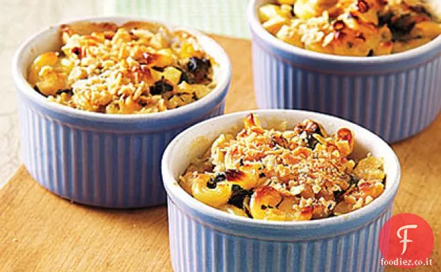 Gratin individuali di spinaci Mac e formaggio