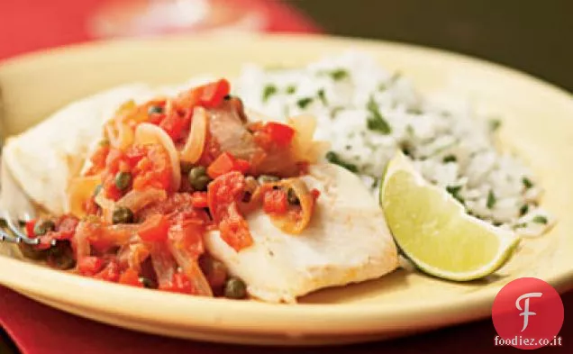 Halibut con salsa di capperi