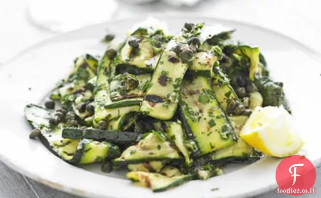 Insalata di zucchine alla griglia con Acciughe e capperi