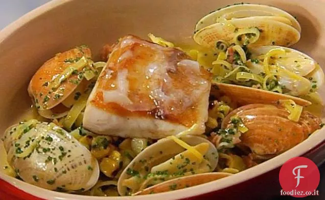 Cobia con nuova zuppa di vongole di Smirne