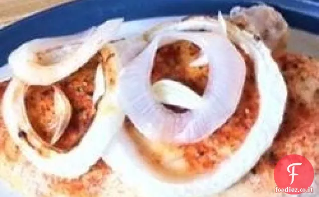 Pollo al forno e cipolle