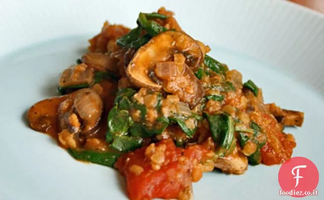 Funghi speziati indiani e Lenticchie