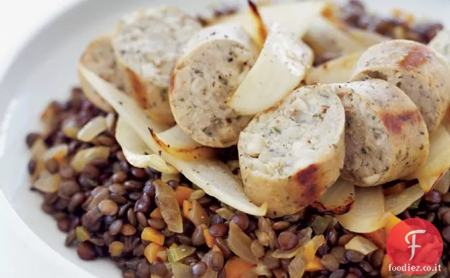Lenticchie con salsiccia di pollo