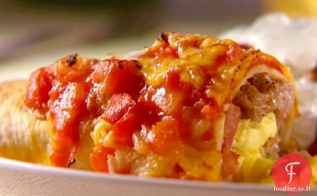 Colazione Enchiladas con salsa rossa
