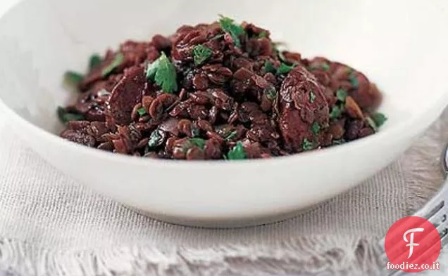 Lenticchie con Chorizo e Vino Rosso