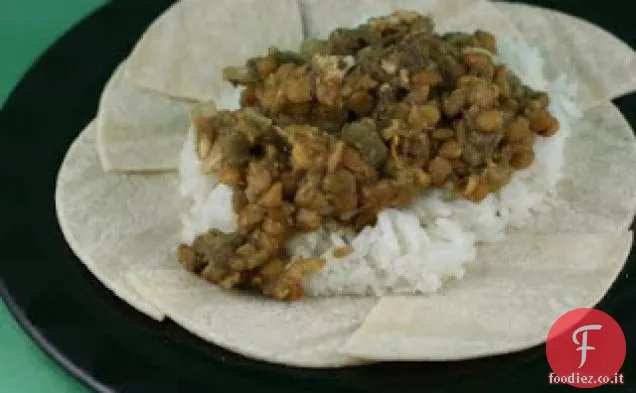 Lenticchie speziate indiane con pollo Ricetta fornello lento