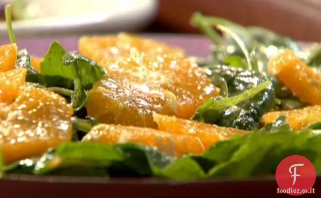 Insalata di spinaci e rucola con arancia