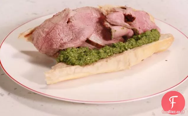 Salsa francese di Roast Beef con pesto di piselli verdi